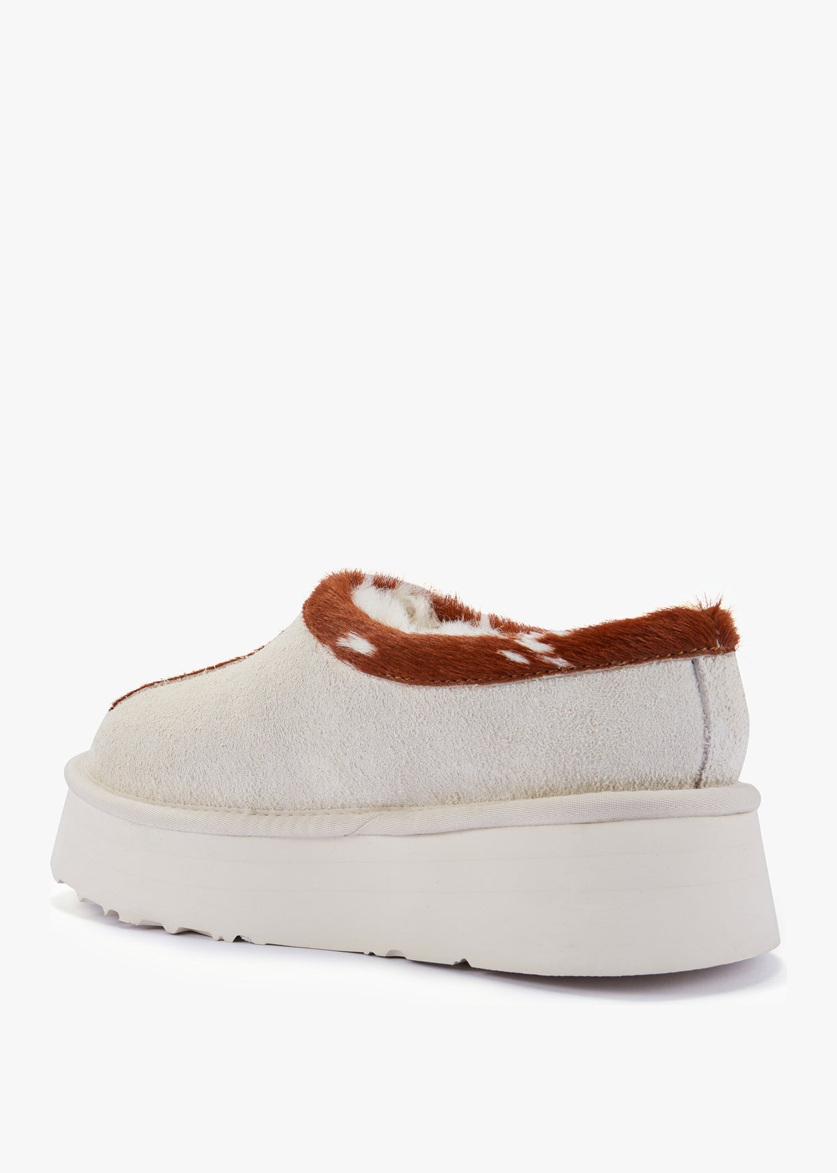 Outback Cream Suede Platform Slippers