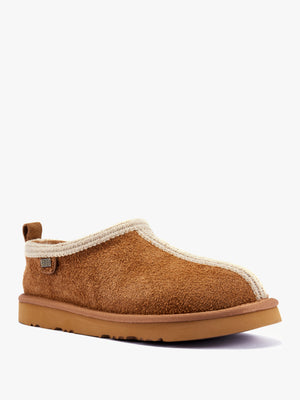 Outback Trim Tan Suede Slippers