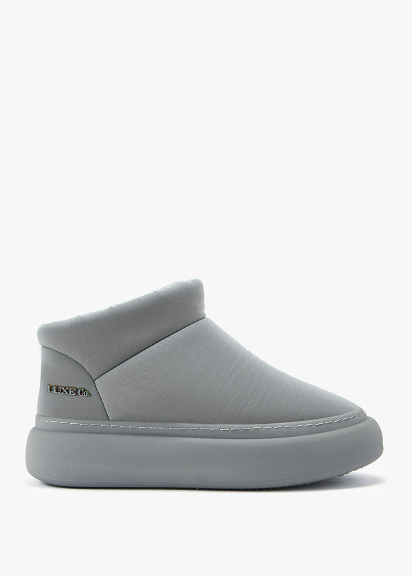 Piscis Grey Quilted Sheepskin Ankle Boots
