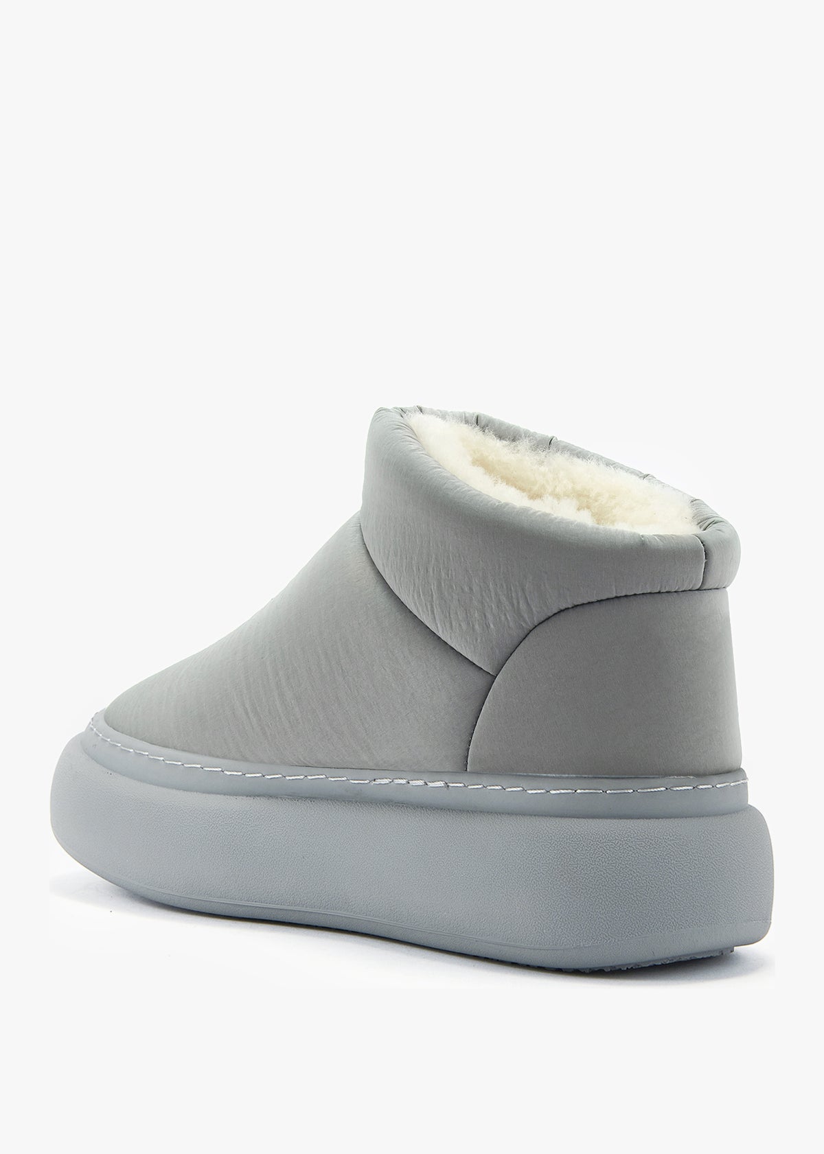 Piscis Grey Quilted Sheepskin Ankle Boots