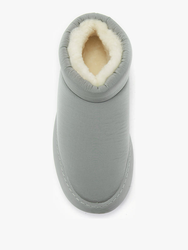 Piscis Grey Quilted Sheepskin Ankle Boots