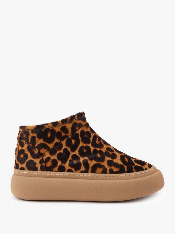 Piscis Leopard Pony Hair Sheep Skin Ankle Boots