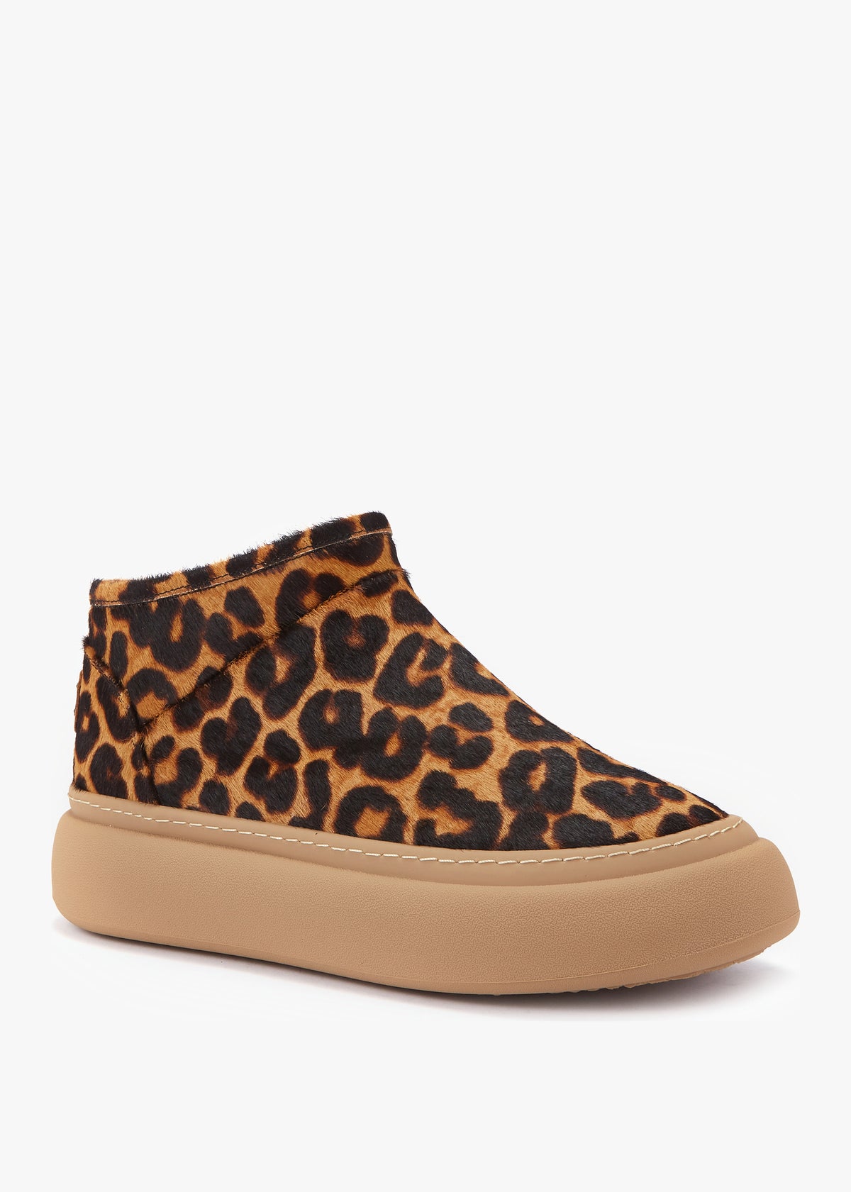 Piscis Leopard Pony Hair Sheep Skin Ankle Boots