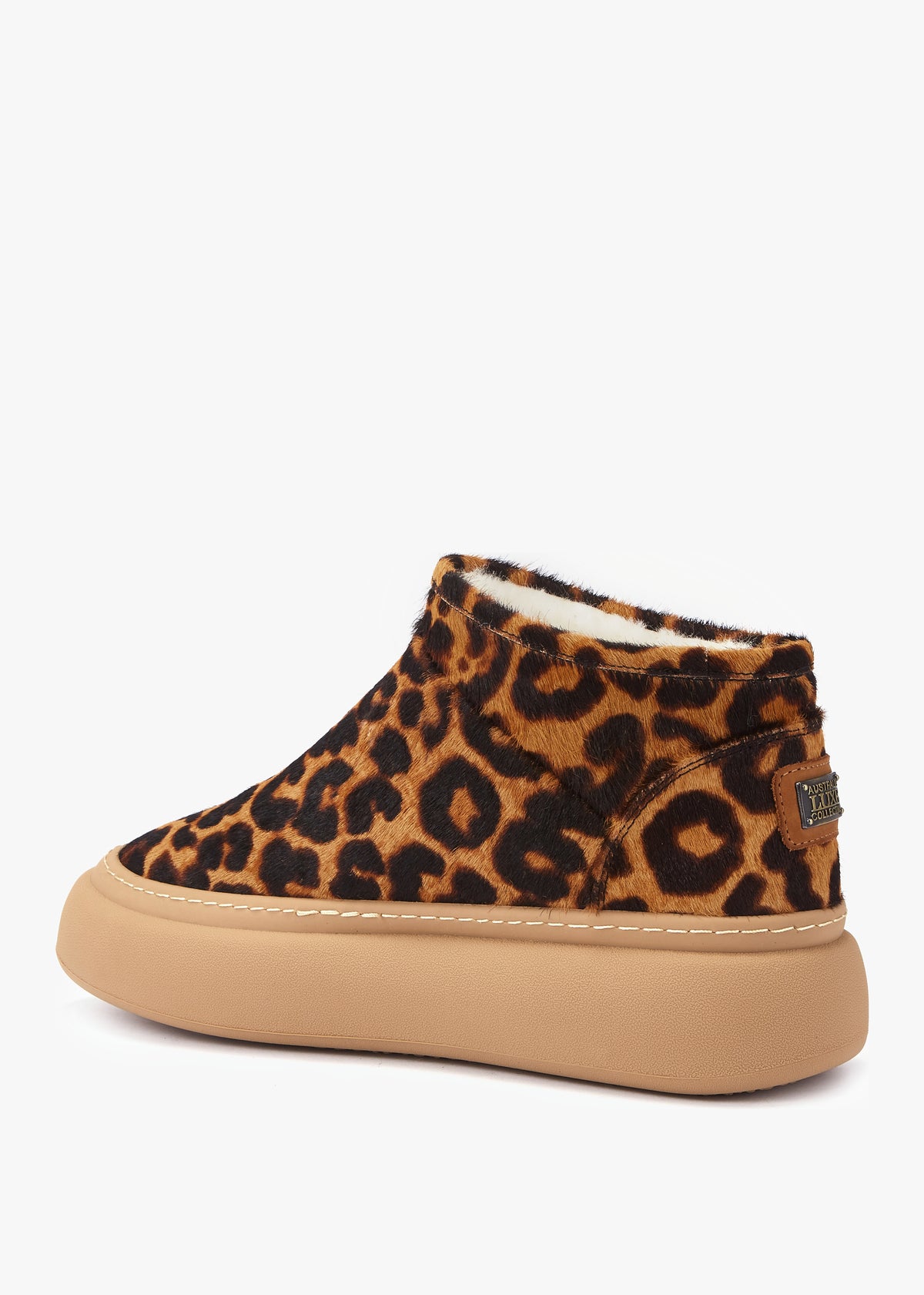 Piscis Leopard Pony Hair Sheep Skin Ankle Boots