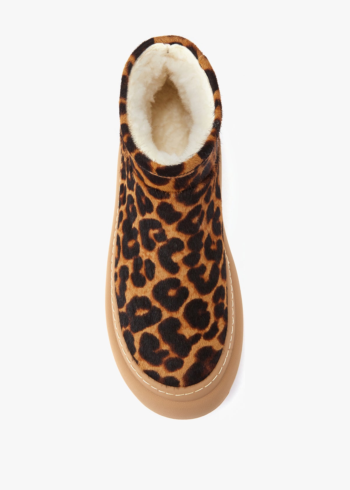Piscis Leopard Pony Hair Sheep Skin Ankle Boots