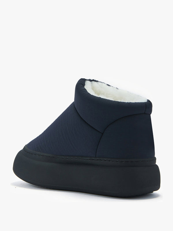 Piscis Navy Quilted Sheepskin Ankle Boots
