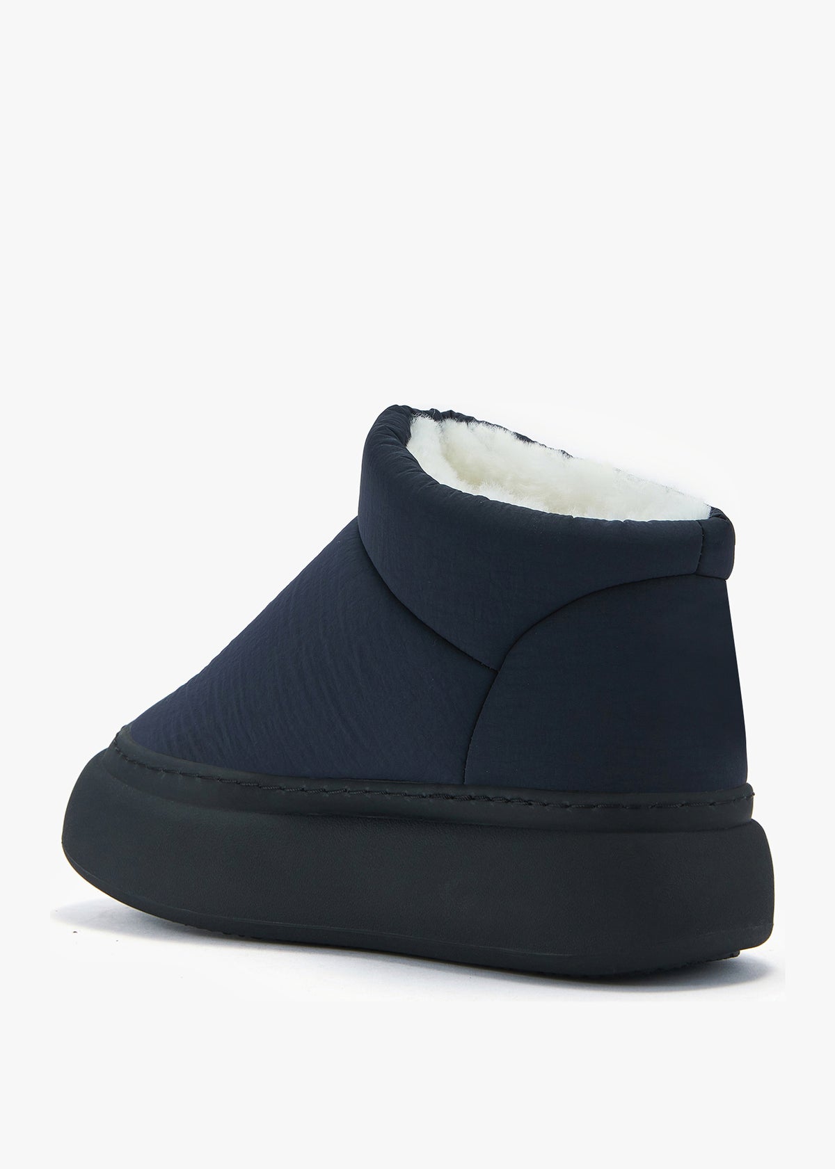 Piscis Navy Quilted Sheepskin Ankle Boots
