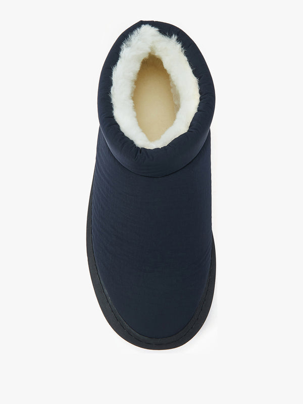 Piscis Navy Quilted Sheepskin Ankle Boots