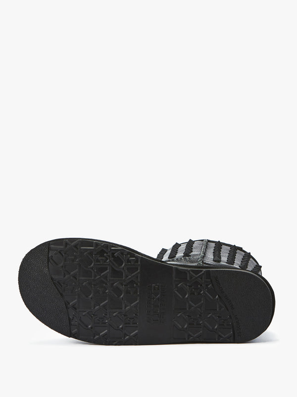 Pistol Black Leather Studded Sheepskin Boots