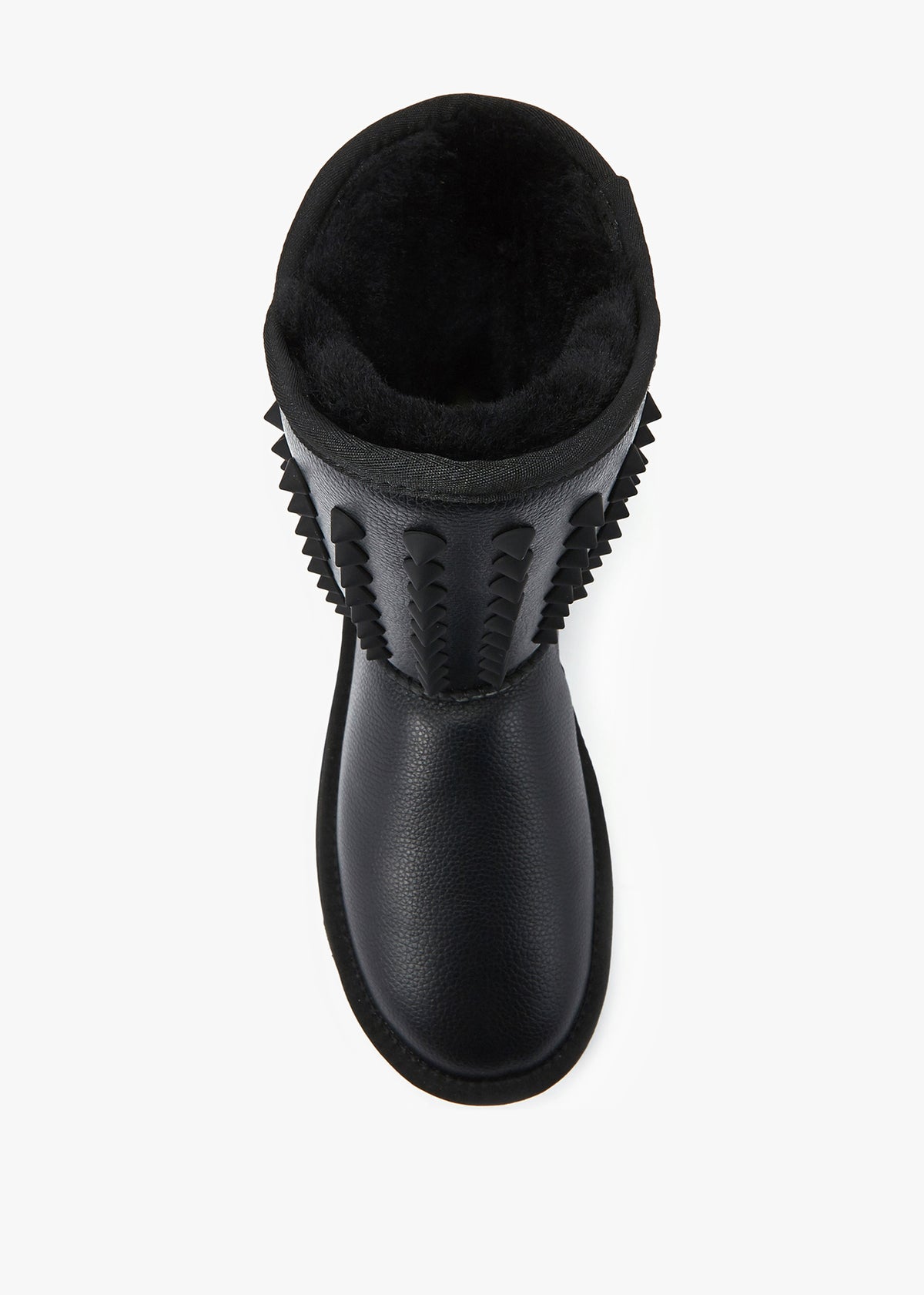 Pistol Black Leather Studded Sheepskin Boots