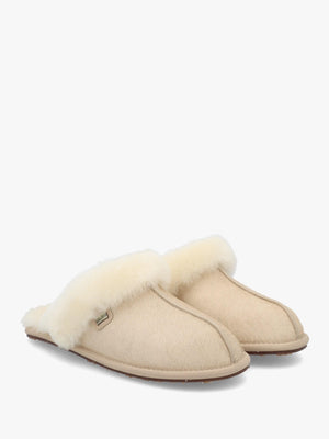 Australia Luxe Summer Beige Calf Hair Mule Slippers