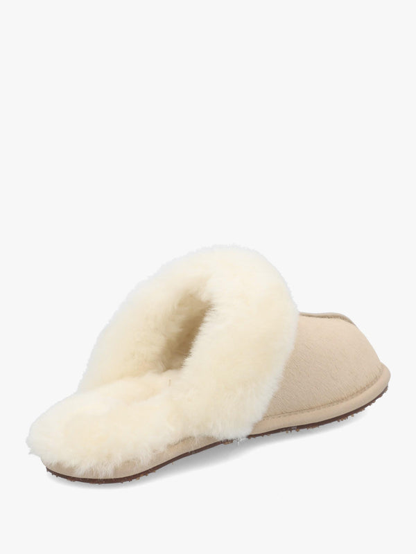 Australia Luxe Summer Beige Calf Hair Mule Slippers