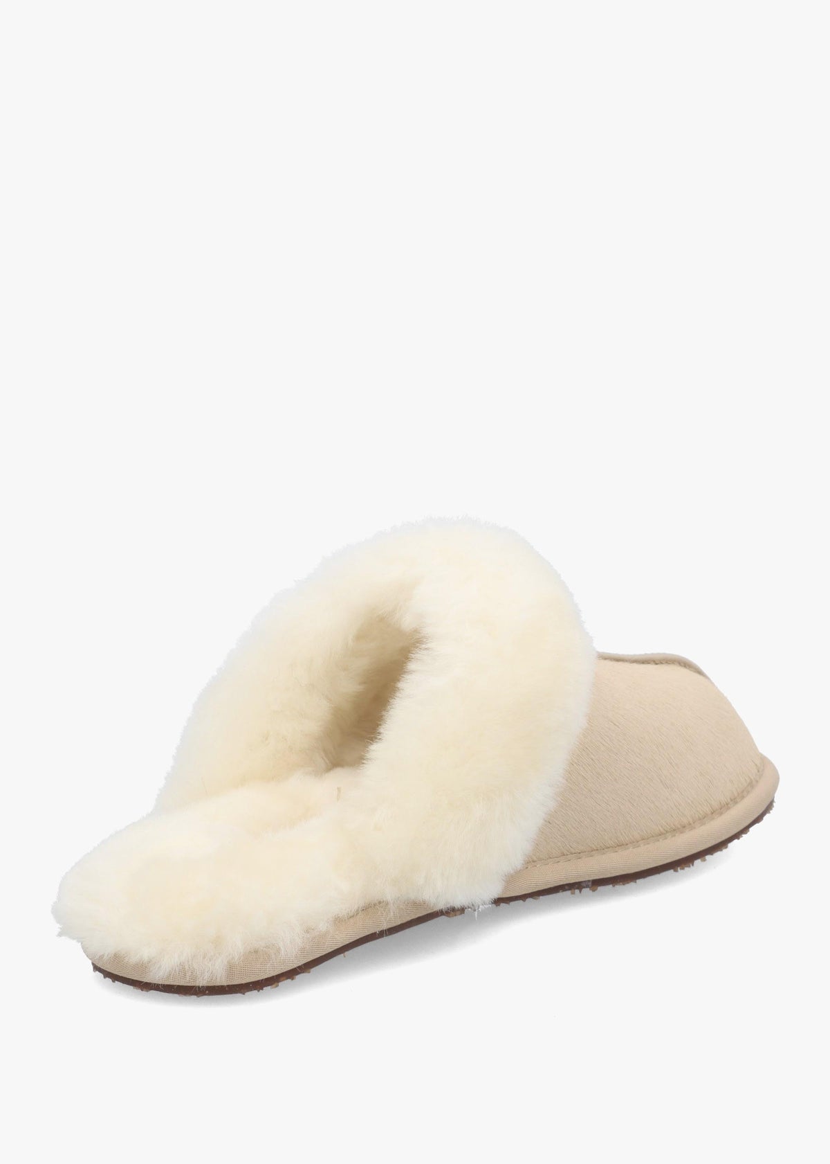 Australia Luxe Summer Beige Calf Hair Mule Slippers