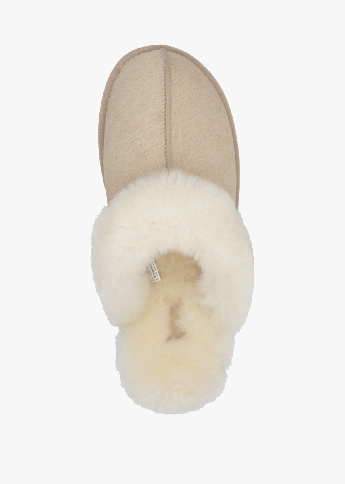 Australia Luxe Summer Beige Calf Hair Mule Slippers