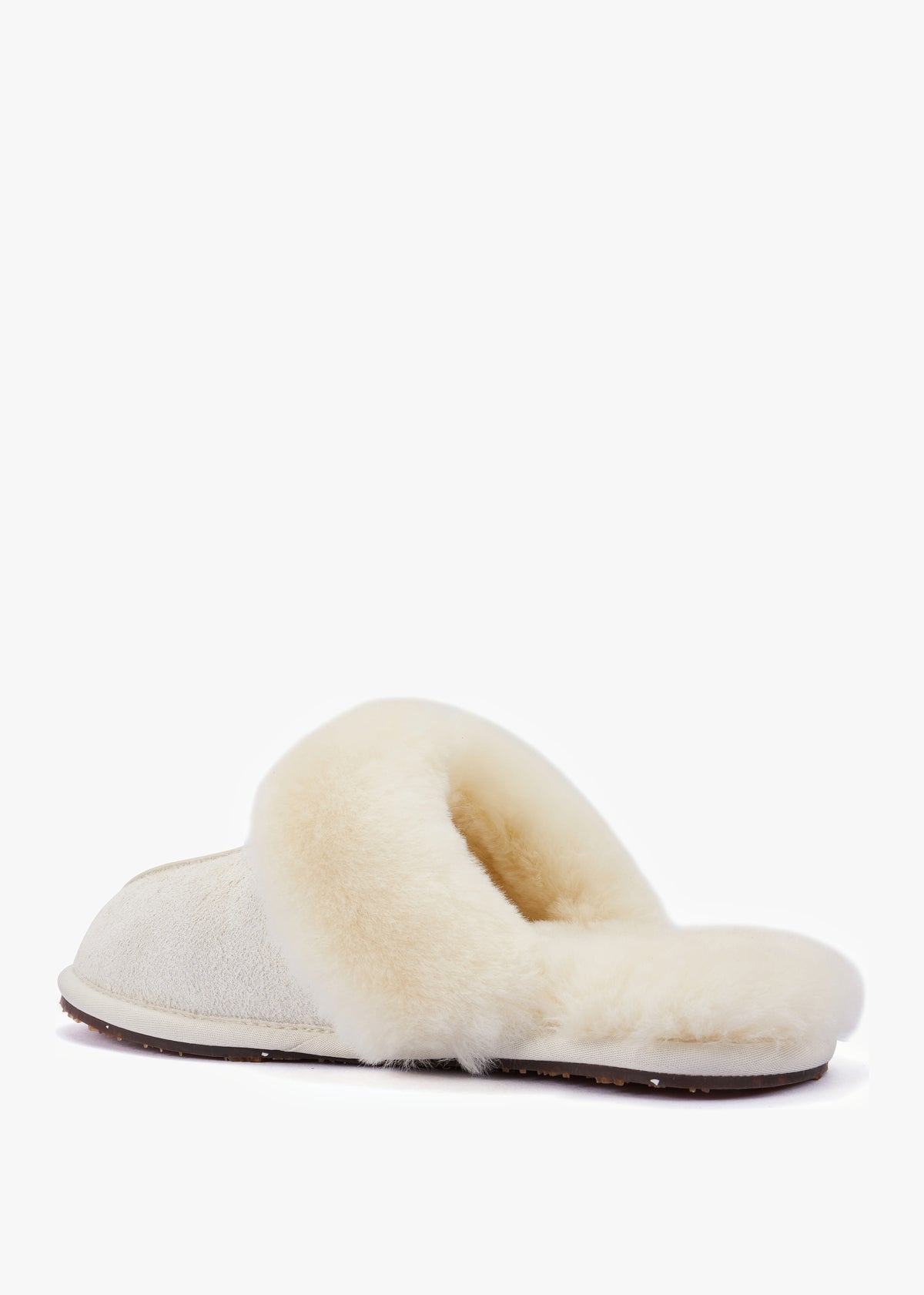 Cream Suede Cowhide Slippers
