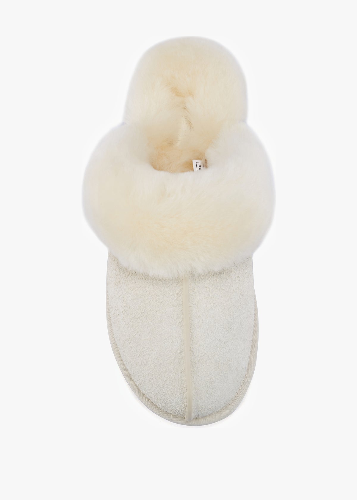 Cream Suede Cowhide Slippers