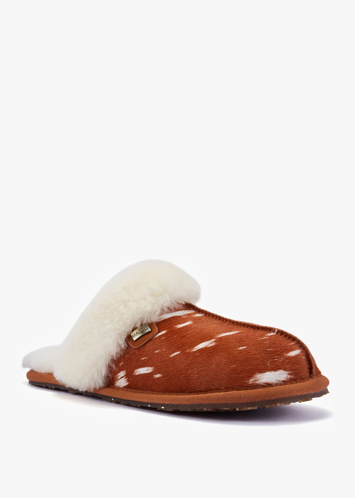 Summer Tan Bambi Calf Hair Mule Slippers