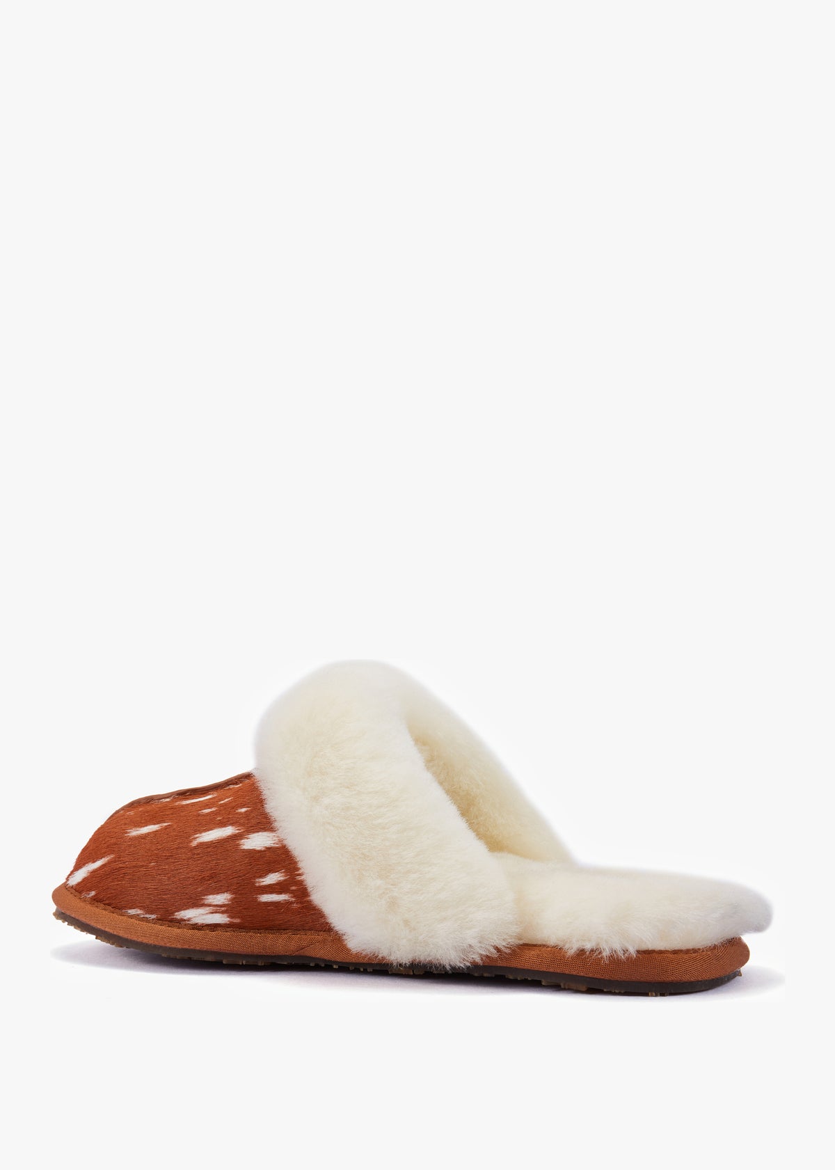 Summer Tan Bambi Calf Hair Mule Slippers