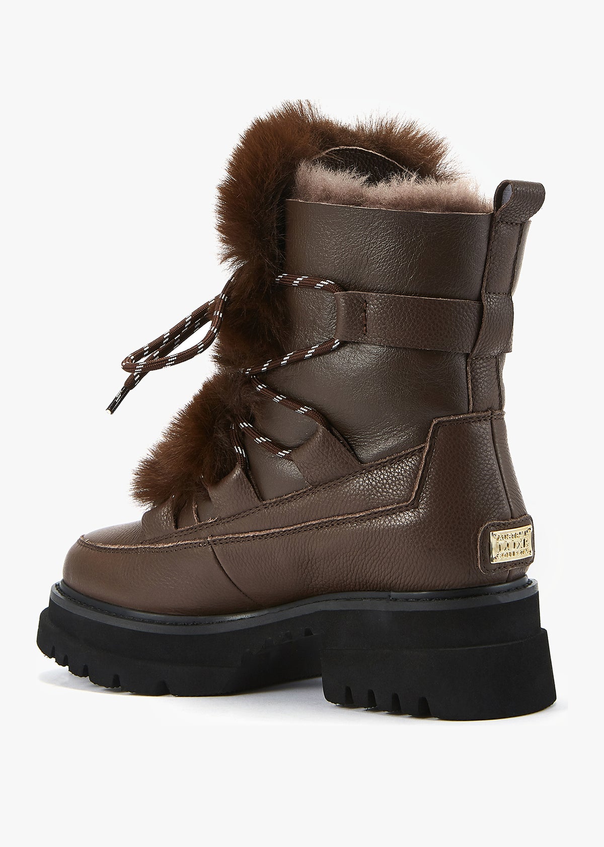 Westward Brown Leather Chunky Ankle Boots