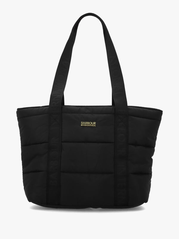 Barbour Monaco Baffle Quilted Black Tote Bag