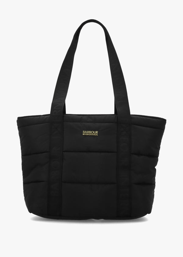 Barbour Monaco Baffle Quilted Black Tote Bag