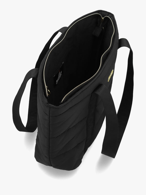 Barbour Monaco Baffle Quilted Black Tote Bag