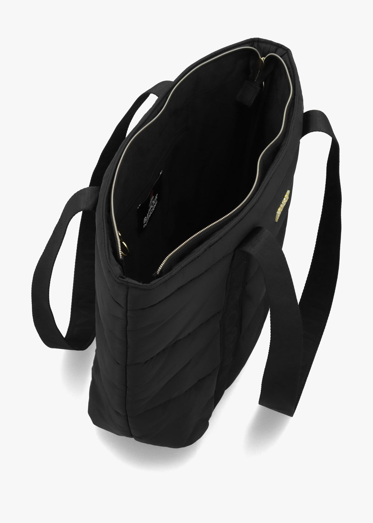 Barbour Monaco Baffle Quilted Black Tote Bag