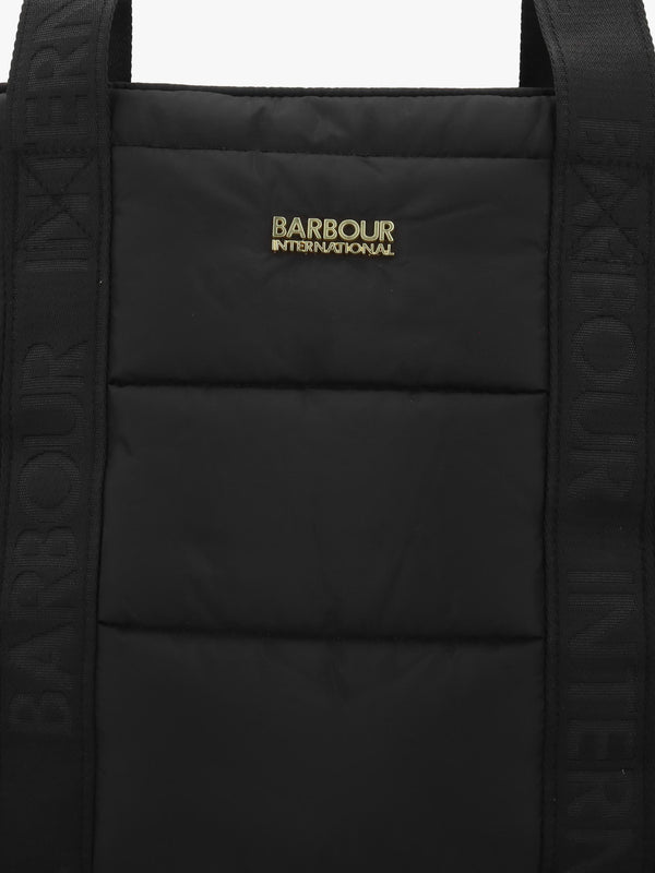 Barbour Monaco Baffle Quilted Black Tote Bag