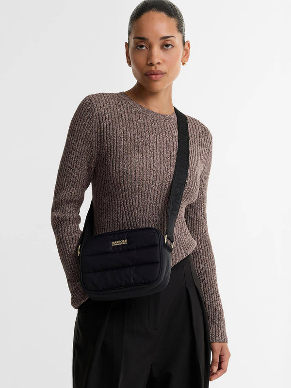 Barbour Monaco Baffle Quilted Black Cross-Body Bag