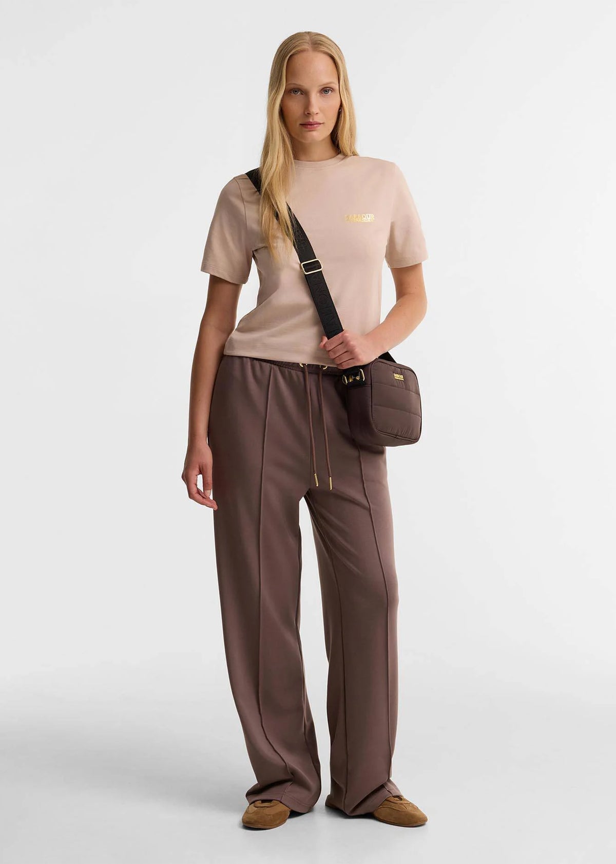 Barbour Monaco Baffle Quilted Truffle Cross-Body Bag
