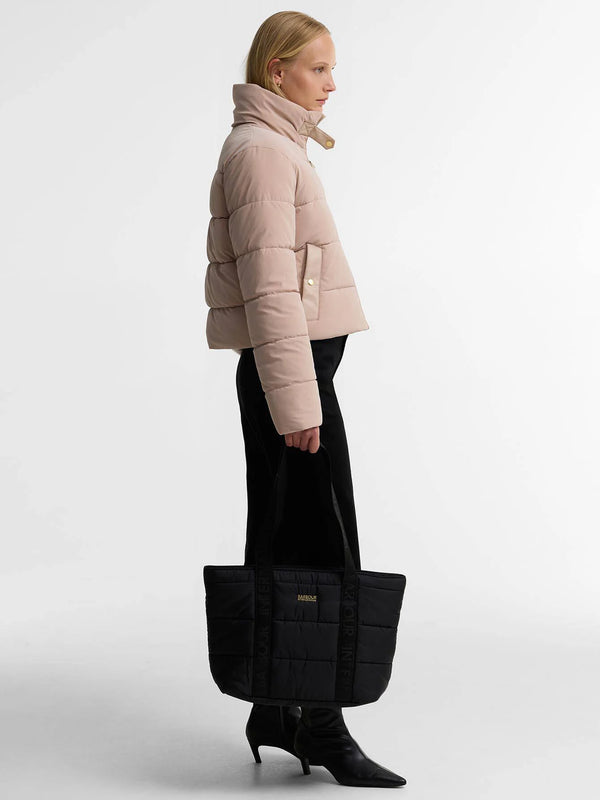 Barbour Monaco Baffle Quilted Black Tote Bag