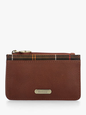 Barbour Alder Brown Classic Tartan Leather Card Holder