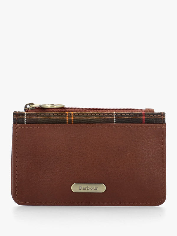 Barbour Alder Brown Classic Tartan Leather Card Holder