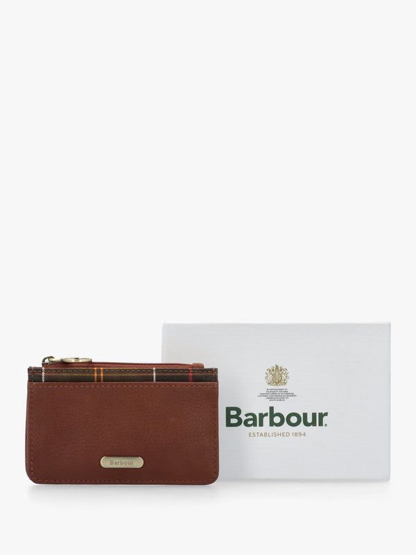 Barbour Alder Brown Classic Tartan Leather Card Holder