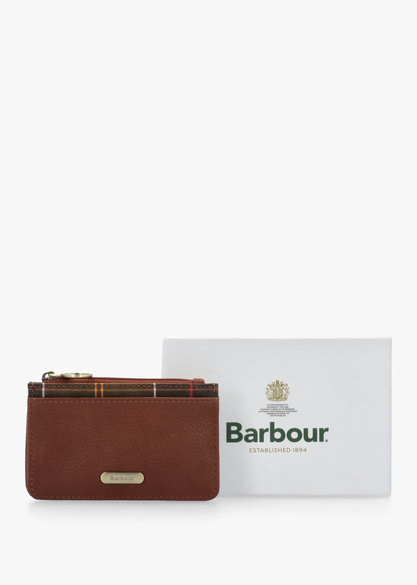 Barbour Alder Brown Classic Tartan Leather Card Holder