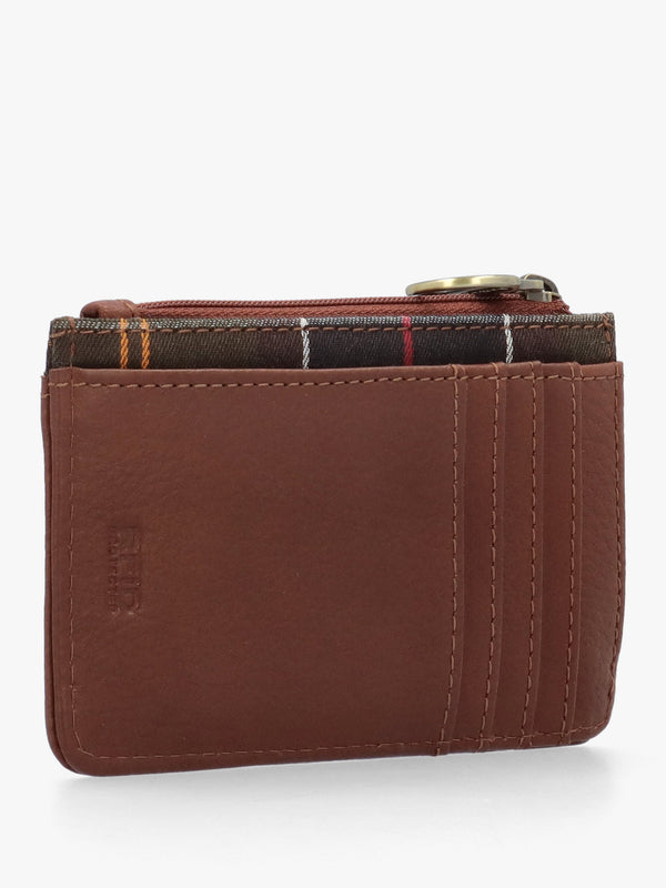 Barbour Alder Brown Classic Tartan Leather Card Holder
