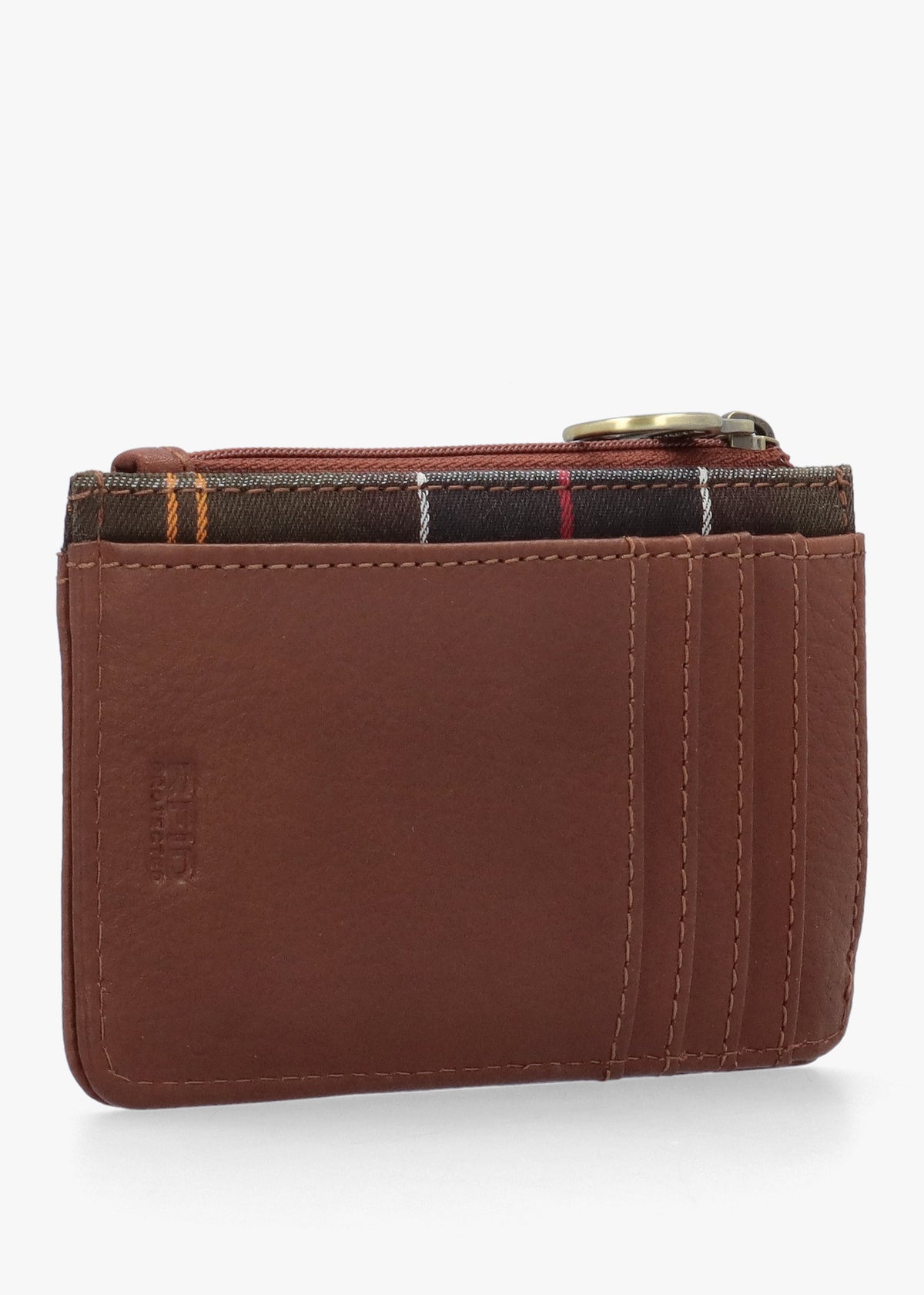 Barbour Alder Brown Classic Tartan Leather Card Holder