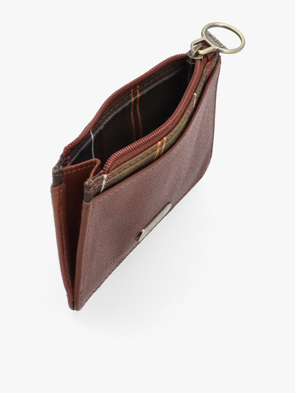 Barbour Alder Brown Classic Tartan Leather Card Holder