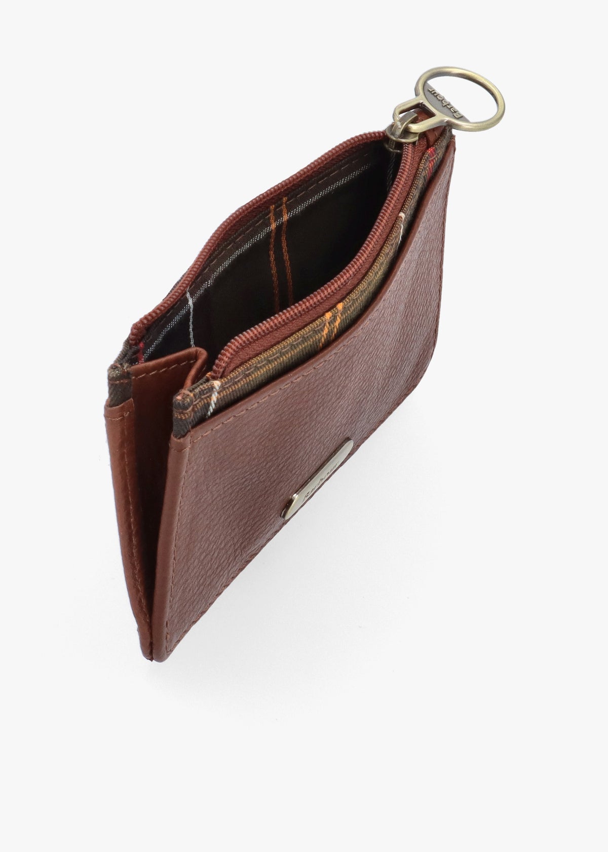 Barbour Alder Brown Classic Tartan Leather Card Holder
