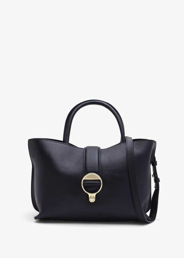 Barbour Alder Mini Black Leather Tote Bag