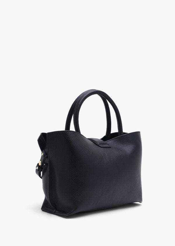 Barbour Alder Mini Black Leather Tote Bag