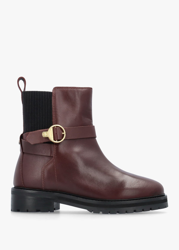 Barbour Alexandra Merlot Leather Ankle Boots