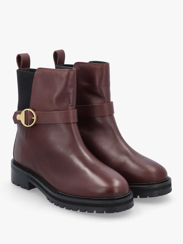 Barbour Alexandra Merlot Leather Ankle Boots