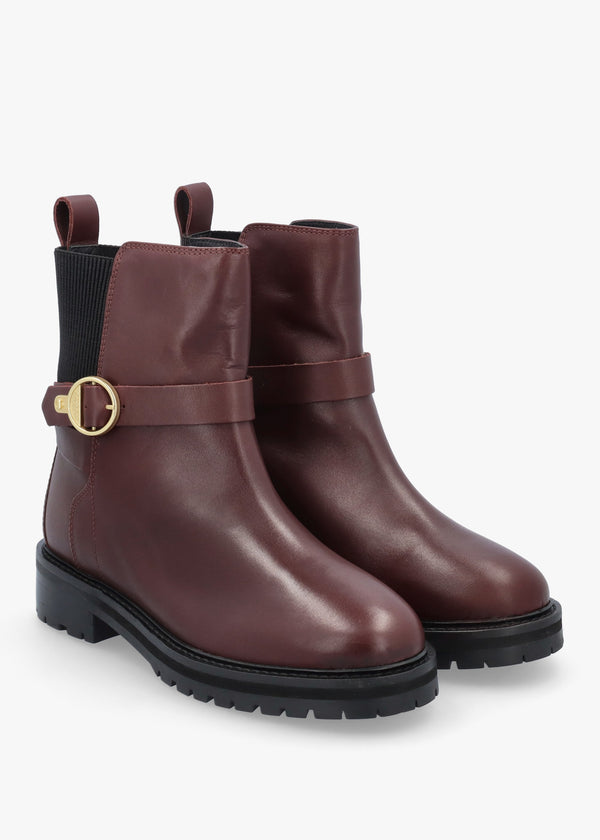 Barbour Alexandra Merlot Leather Ankle Boots