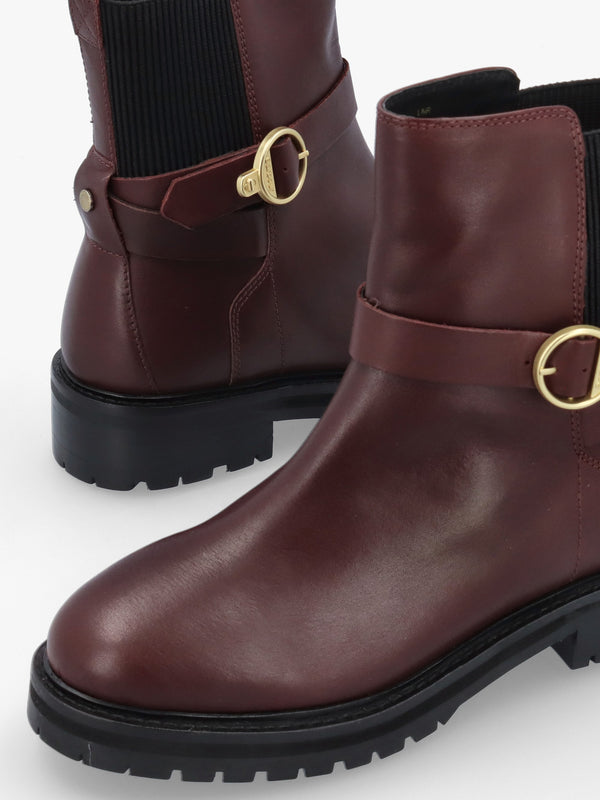 Barbour Alexandra Merlot Leather Ankle Boots