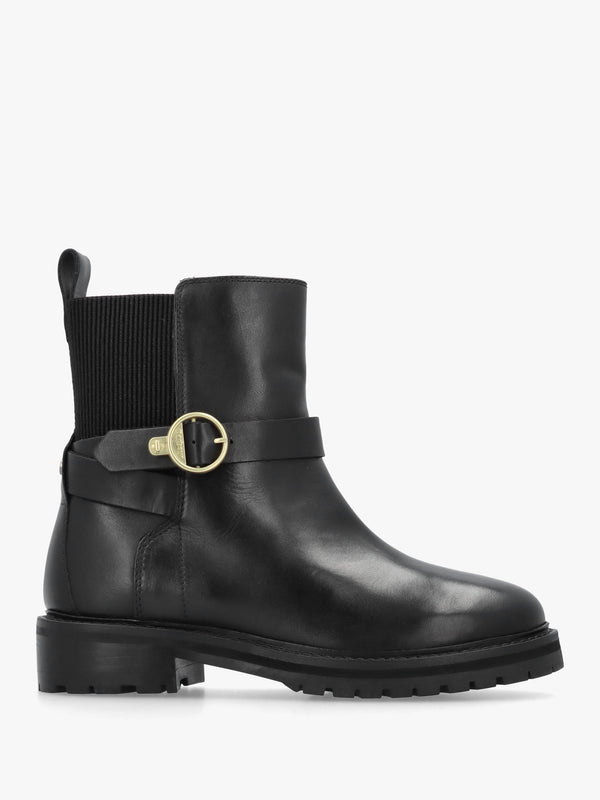 Barbour Alexandra Black Leather Ankle Boots