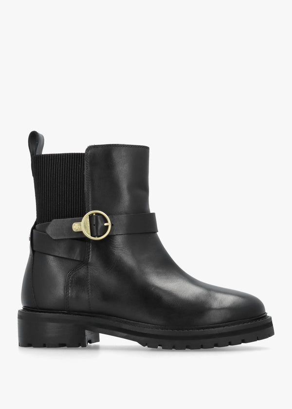 Barbour Alexandra Black Leather Ankle Boots