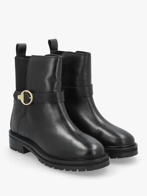 Barbour Alexandra Black Leather Ankle Boots