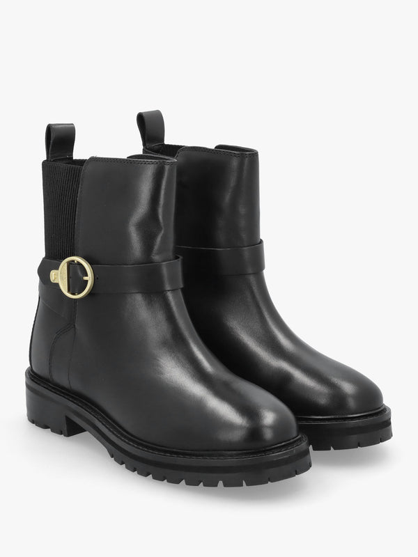 Barbour Alexandra Black Leather Ankle Boots