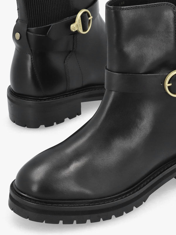 Barbour Alexandra Black Leather Ankle Boots